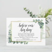 Eucalyptus Hochzeitliches Abendessen Probe Einladu Einladung (Stehend Vorderseite)