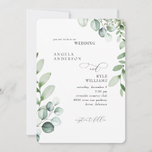 Eucalyptus Hochzeitseinladung ohne Eltern elegant Einladung