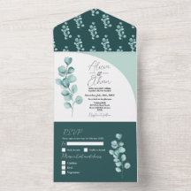 Eucalyptus-Hochzeitseinladung & RSVP Frühlingsblät