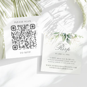 Eucalyptus Hochzeitswebsite QR Code RSVP Begleitkarte