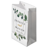 Eucalyptus Hotel Wedding Gift Bag Kleine Geschenktüte (Vorderseite Schrägansicht)