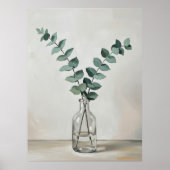 Eucalyptus in Glass Vase a Minimal Botanical Wall  Poster (Vorne)