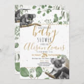 Eucalyptus Koalas gold Glitzer Baby Showroom Ankündigung (Vorne/Hinten)