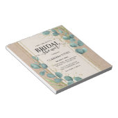 Eucalyptus Kraft Brautparty laden Notizblock (angewinkelt)