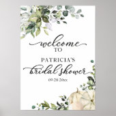 Eucalyptus-Kürbis-Herbst-Brautabschiedsgruß-Willko Poster (Vorne)