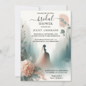 Eucalyptus Lace Tulle Dusty Blue Brautparty Einladung (Vorderseite)