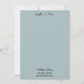 Eucalyptus Lace Tulle Pastel Dusty Blue Wedding Einladung (Rückseite)