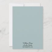 Eucalyptus Lace Tulle Pastel Dusty Blue Wedding Einladung (Rückseite)