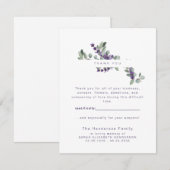 Eucalyptus Lavender Beerdigung Kleiner Dank Dankeskarte (Vorne/Hinten)