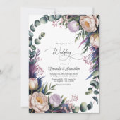 Eucalyptus, Lavender & Champagne Blush Wedding Einladung (Vorderseite)