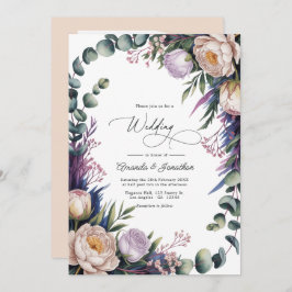 Eucalyptus, Lavender & Champagne Blush Wedding Einladung