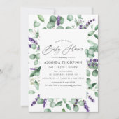 Eucalyptus Lavender Greenery Baby Shower Einladung (Vorderseite)