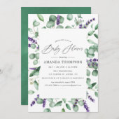 Eucalyptus Lavender Greenery Baby Shower Einladung (Vorne/Hinten)