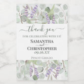 Eucalyptus Lavender Rustic Vielen Dank für Ihre Ho Weinetikett (Einzelnes Label)