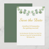 EUCALYPTUS LEAF GOLD SAGE 2 SAVE THE DATE (Vorne/Hinten)