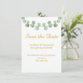 EUCALYPTUS LEAF GOLD SAGE SAVE THE DATE (Stehend Vorderseite)