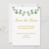 EUCALYPTUS LEAF GOLD SAGE SAVE THE DATE (Vorderseite)