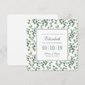 Eucalyptus Leaf Muster für Wasserfarbe - Bridesmai Einladung (Vorne/Hinten)