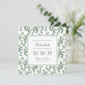 Eucalyptus Leaf Muster für Wasserfarbe - Bridesmai Einladung (Stehend Vorderseite)