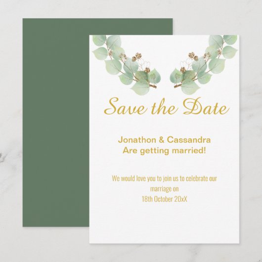 EUCALYPTUS LEAF SAVE THE DATE (Vorne/Hinten)