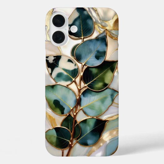 Eucalyptus Leaf Stained Glass Phone Case (Rückseite)