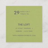 EUCALYPTUS LEAF WATERCOLOR FOLIAGE WEDD QUADRATISCHE VISITENKARTE (Rückseite)