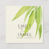 EUCALYPTUS LEAF WATERCOLOR FOLIAGE WEDD QUADRATISCHE VISITENKARTE (Vorderseite)