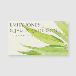 EUCALYPTUS LEAF WATERCOLOR FOLIAUS SAVE THE DATE MAGNETKARTE
