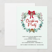 Eucalyptus Leaf Wreath Christmas Party Einladung (Vorne/Hinten)