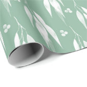 Eucalyptus Leaves and Branches Watercolor Pattern Geschenkpapier (Rolleneckpunkt)