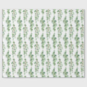 Eucalyptus Leaves and Branches Watercolor Pattern  Geschenkpapier (Flach)