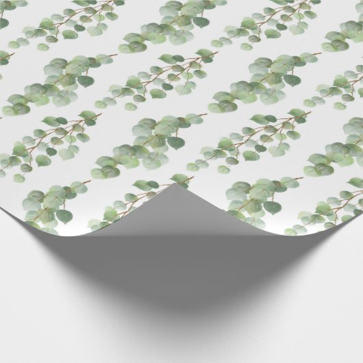 Eucalyptus Leaves and Branches Watercolor Pattern  Geschenkpapier (Ecke)