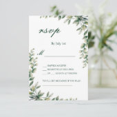 Eucalyptus leaves botanical rsvp wedding card karte (Stehend Vorderseite)