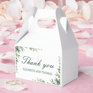 Eucalyptus leaves botanical wedding favour box  geschenkschachtel