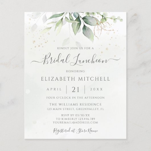 Eucalyptus Leaves Bridal Luncheon (Vorderseite)