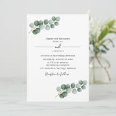 Eucalyptus Leaves Greenery  Einladung (Stehend Vorderseite)