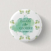Eucalyptus Leaves Greenery Wedding Button (Vorderseite)