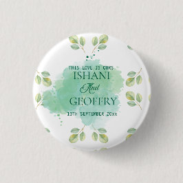 Eucalyptus Leaves Greenery Wedding Button