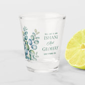 Eucalyptus Leaves Greenery Wedding  Schnapsglas (Vorderseite)