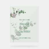 Eucalyptus Leaves Greenery Wedding Welcome Sign Acrylschild (Vorderseite)