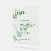 Eucalyptus Leaves Greenery Wedding Welcome Sign Acrylschild (Winkel)