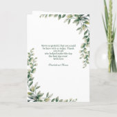 Eucalyptus leaves modern wedding programme  (Rückseite)