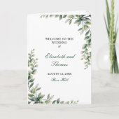 Eucalyptus leaves modern wedding programme  (Vorderseite)