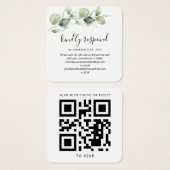 Eucalyptus Leaves QR Code Wedding Website RSVP (Vorne & Hinten)