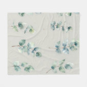 Eucalyptus Leaves Watercolor Pattern Fleecedecke (Vorderseite (Horizontal))