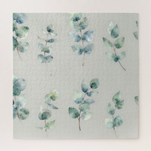 Eucalyptus Leaves Watercolor Pattern Puzzle (Vertikal)