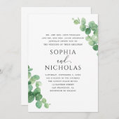 Eucalyptus Leaves Wedding. Outdoor Greenery Garden Einladung (Vorne/Hinten)
