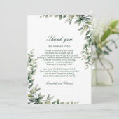 Eucalyptus leaves wedding thank you card  dankeskarte (Stehend Vorderseite)