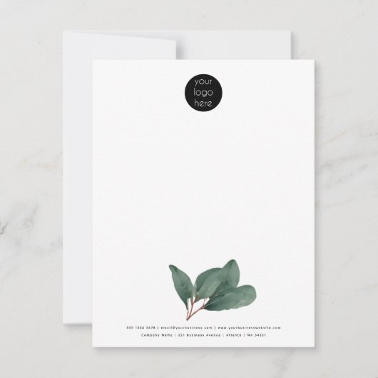 Eucalyptus-Logo für berufliche Unternehmen Mitteilungskarte (Vorderseite)