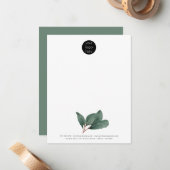 Eucalyptus-Logo für berufliche Unternehmen Mitteilungskarte (Vorderseite/Rückseite Beispiel)